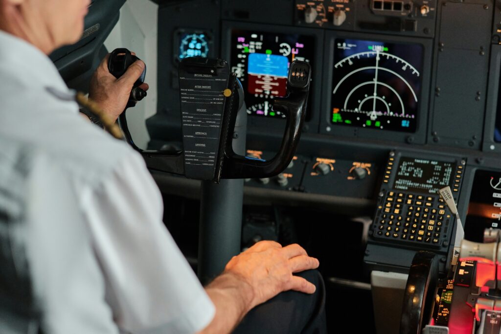pilot in the cockpit