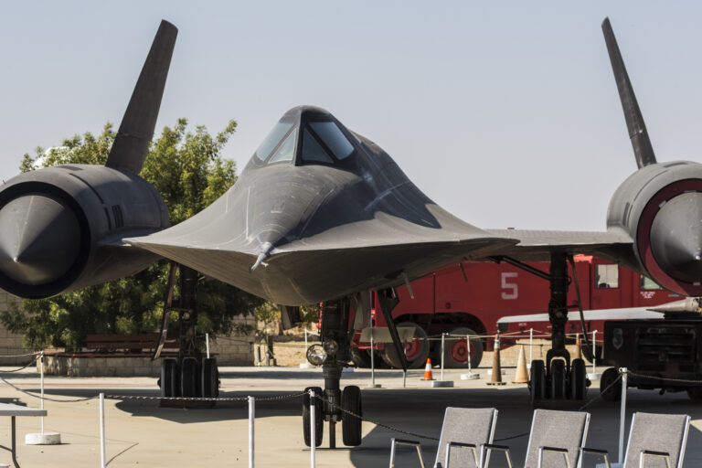 PALMDALE, CALIFORNIA / USA - October 22, 2020: An SR-71 Blackbird on display at the Blackbird Airpark in Palmdale.